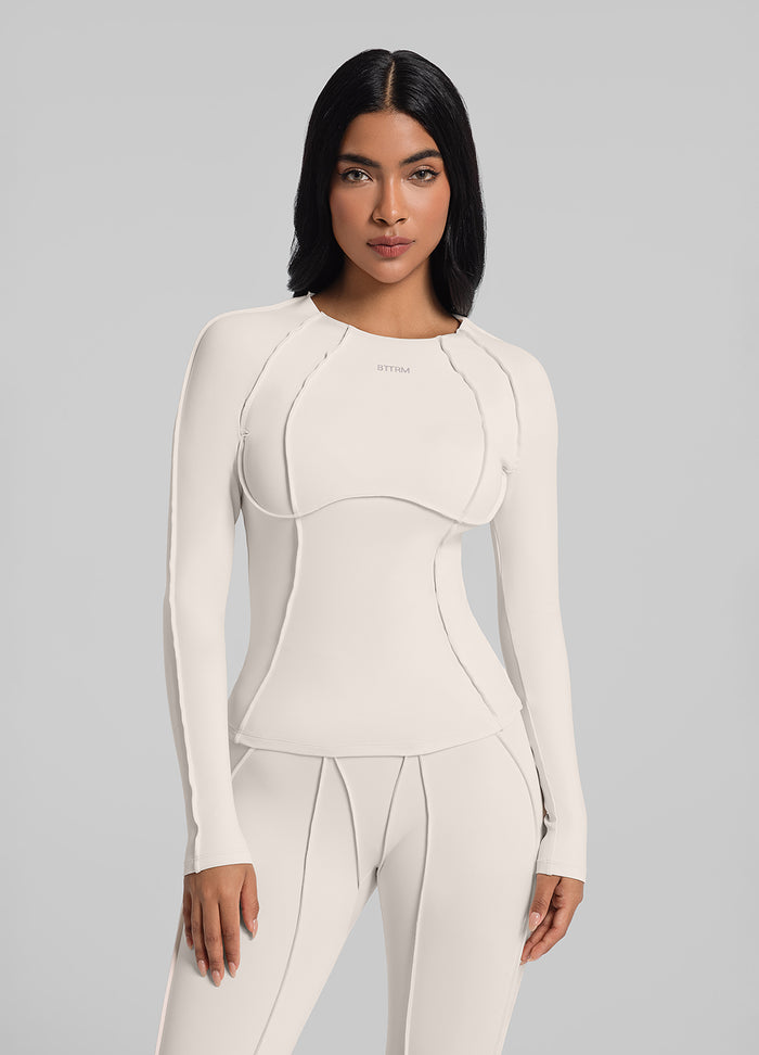 Contour Stitch Long Sleeve Top