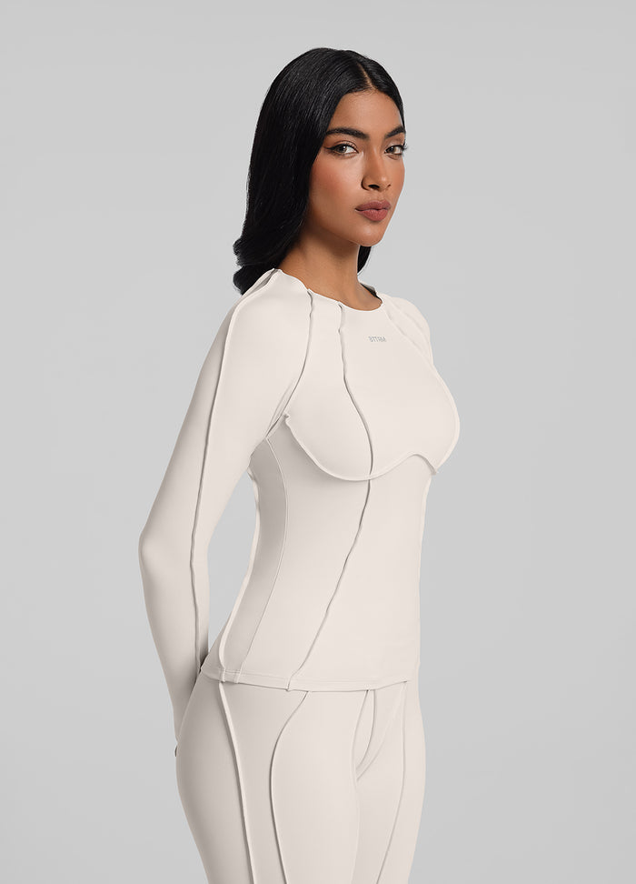 Contour Stitch Long Sleeve Top