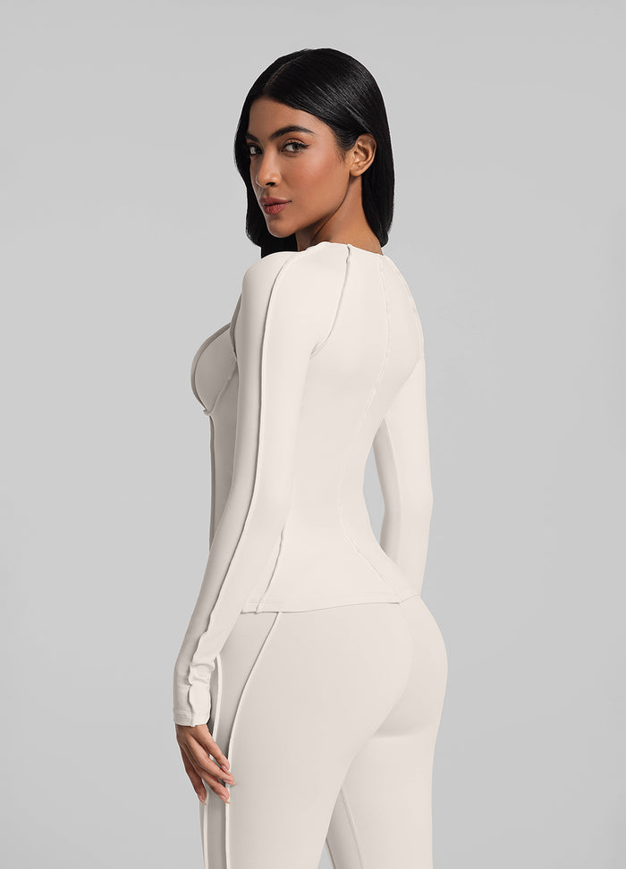 Contour Stitch Long Sleeve Top