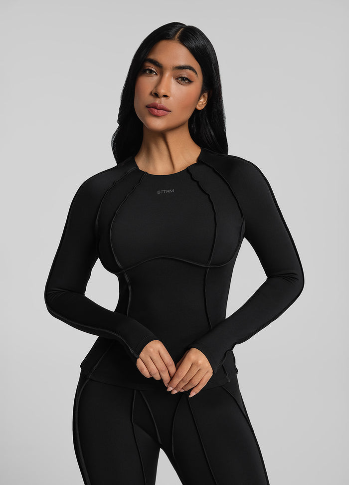 Contour Stitch Long Sleeve Top