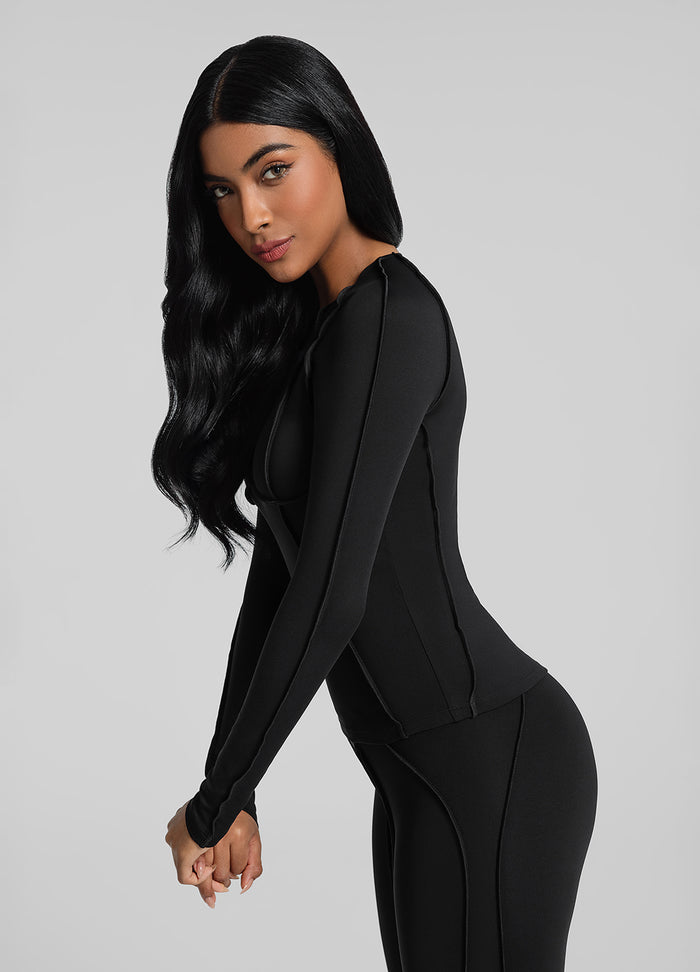 Contour Stitch Long Sleeve Top