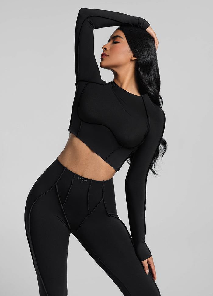 Contour Stitch Long Sleeve Crop