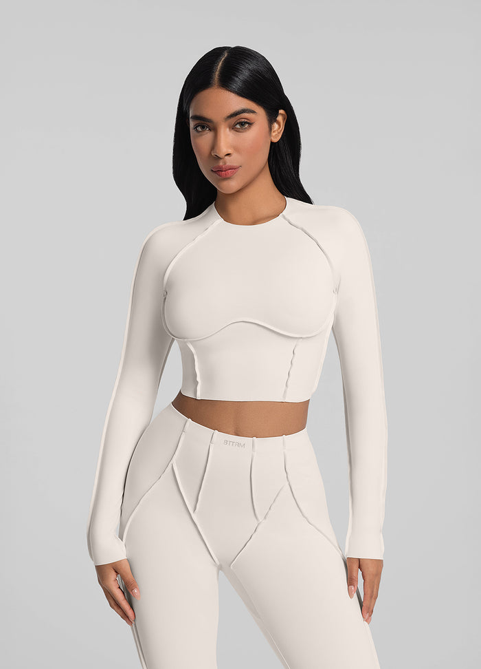 Contour Stitch Long Sleeve Crop