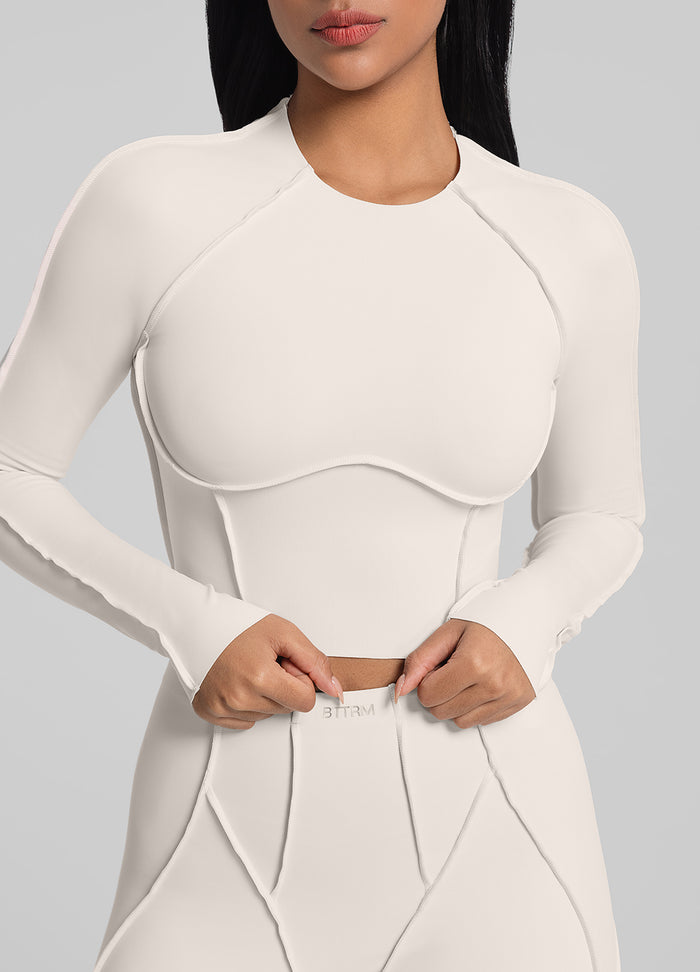 Contour Stitch Long Sleeve Crop