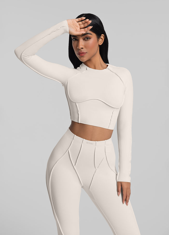 Contour Stitch Long Sleeve Crop