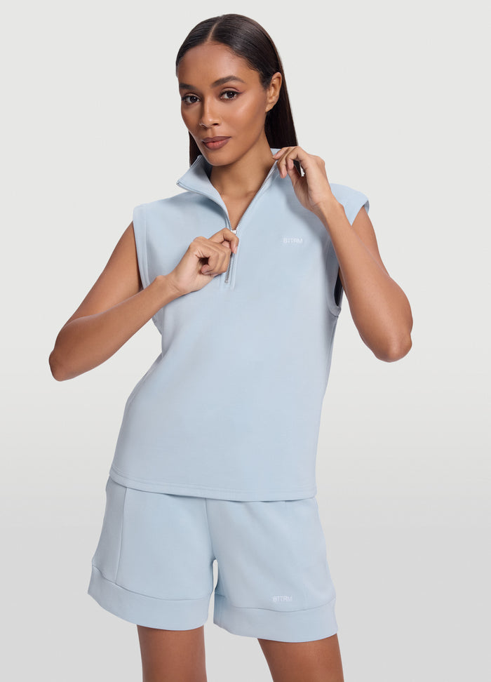 Sudadera sin mangas con media cremallera