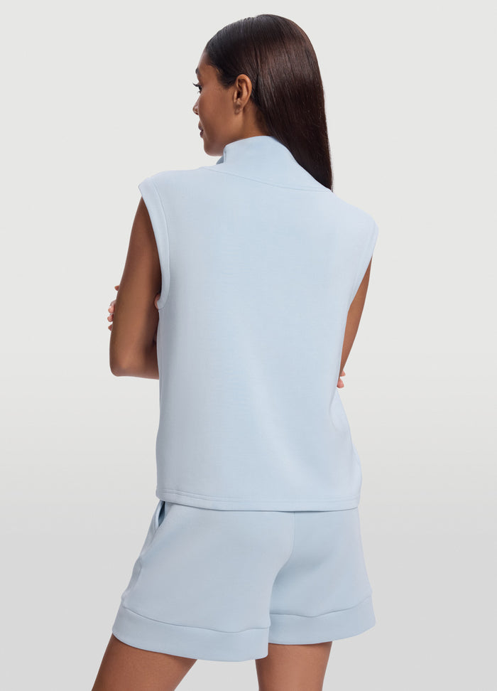 Sudadera sin mangas con media cremallera