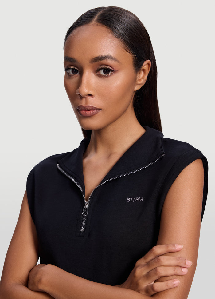Sleeveless Half-Zip Sweatshirt