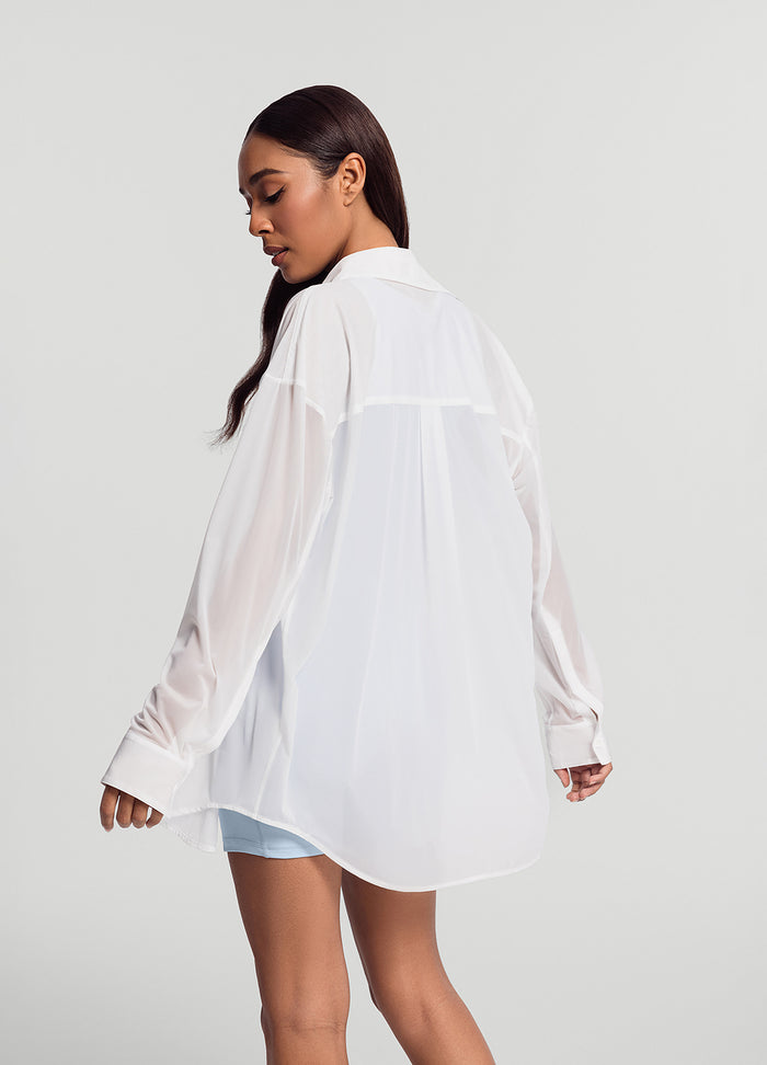 Sheer Button-Up Shirt