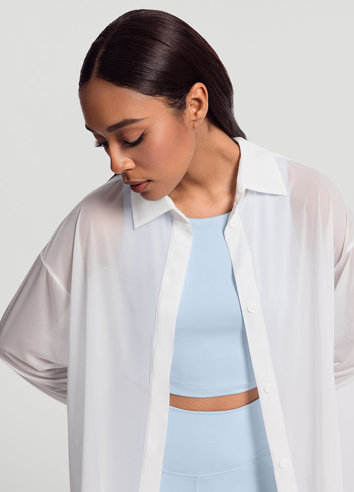 Sheer Button-Up Shirt