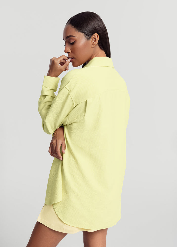 Textured Oversized Button-Up Shirt