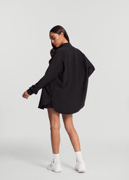 Textured Oversized Button-Up Shirt
