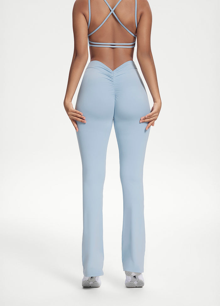 Scrunch Back Flared Leggings