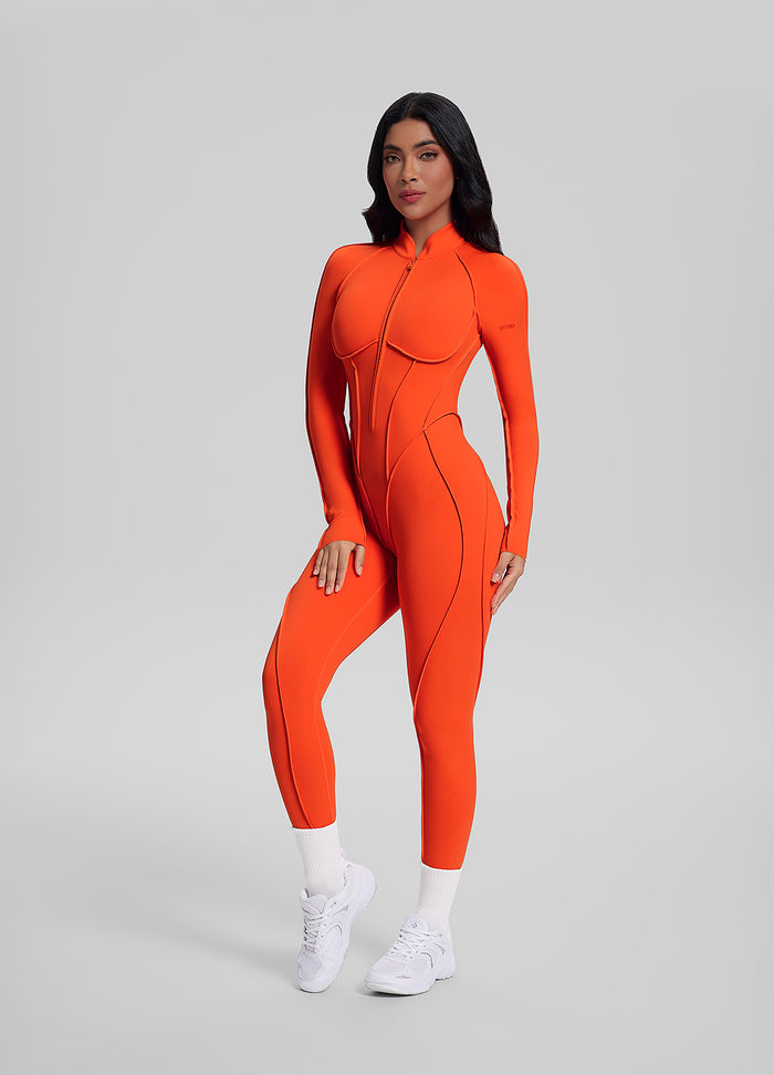 بدلة Catsuit مغلقة الظهر 