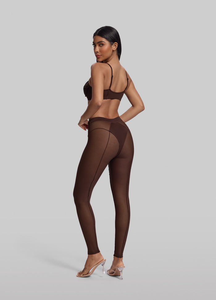 Legging semi-transparent taille haute