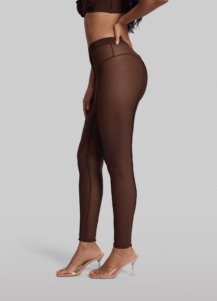 Legging semi-transparent taille haute