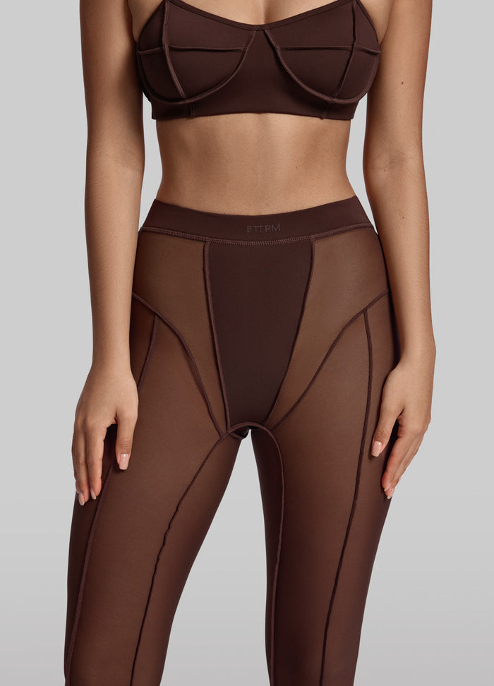 Legging semi-transparent taille haute