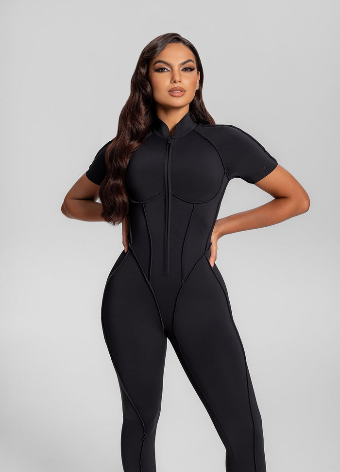 Short Sleeve Closed-Back Catsuit