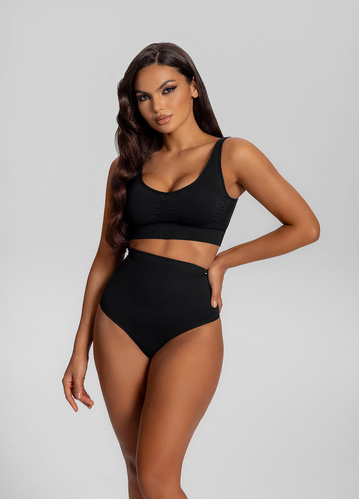 Seamless High-Waisted Tummy-Control Shaping Thong