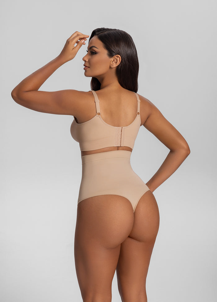 Seamless High-Waisted Tummy-Control Shaping Thong