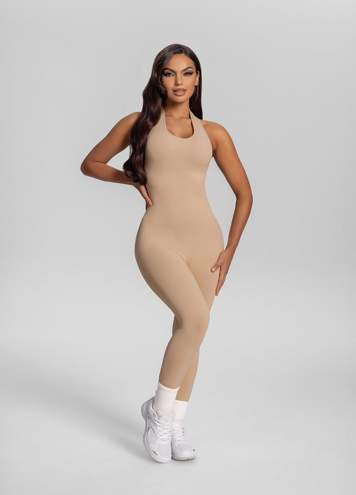 Seamless Halter Tummy-Control Body Shaper Jumpsuit
