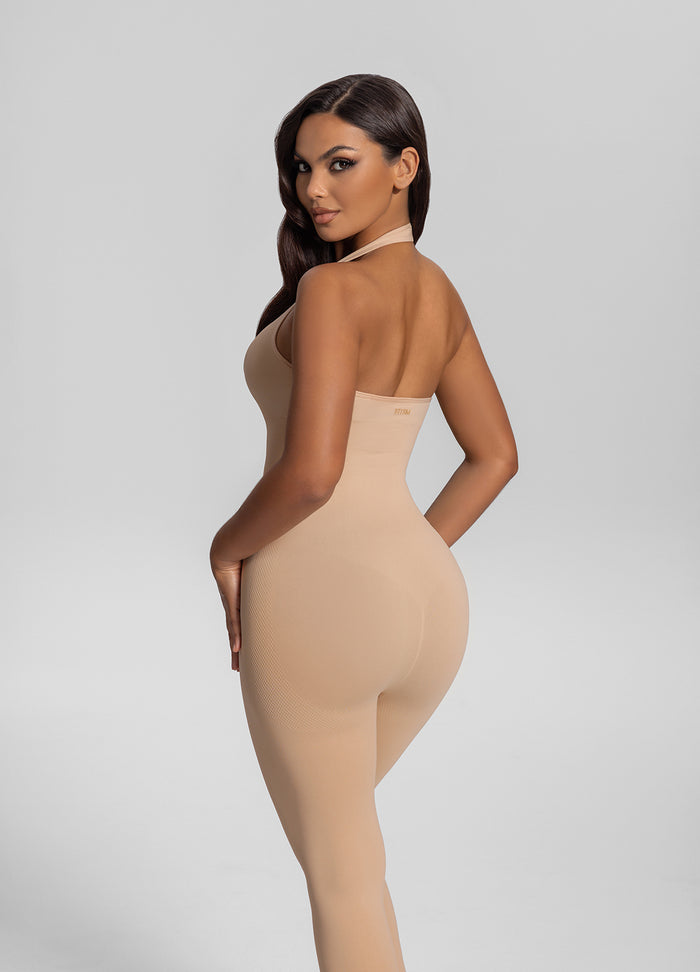 Seamless Halter Tummy-Control Body Shaper Jumpsuit
