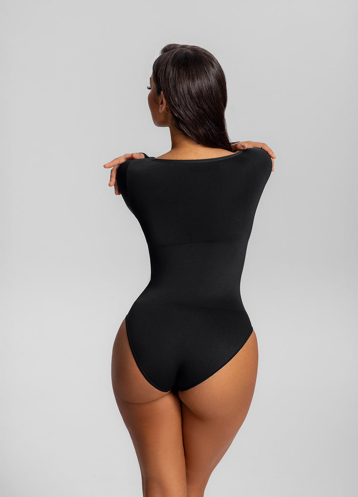 Seamless Long Sleeve Tummy-Control Full Body Shaper Bodysuit