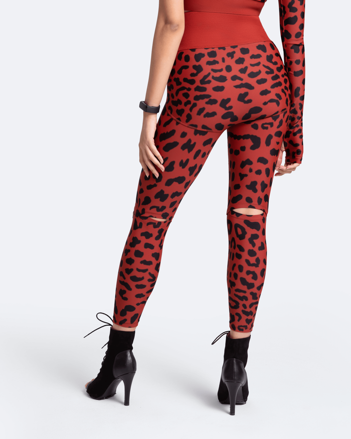 Leggings a vita alta con strappi sulle ginocchia